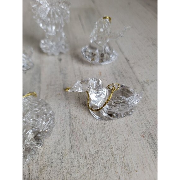 Plastic crystal angel goose wreath ornament cherub Xmas set - Picture 3 of 9